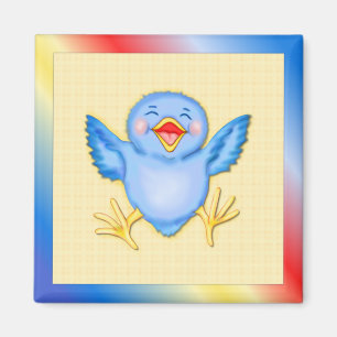 Aimant Oiseau bleu de bonheur