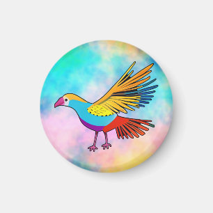 Aimant Oiseau Coloré aux Ailes Déployées