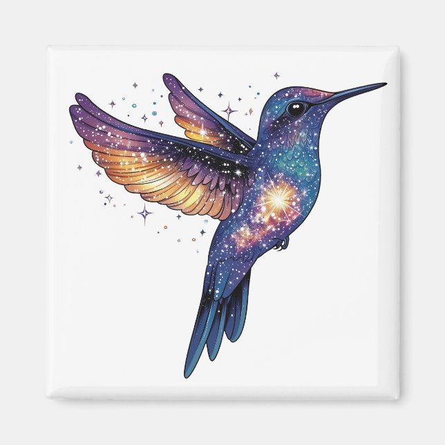 Aimant Oiseau-de-brousse Avec Stone Night Ciel Galaxy Ois (Devant)