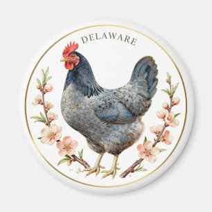 Aimant Oiseau de l'État du Delaware et fleur de pêcher