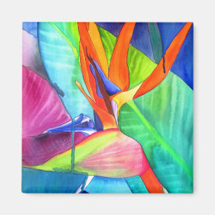 Aimant Oiseau de Paradise Strelitzia fleur d'art tropical