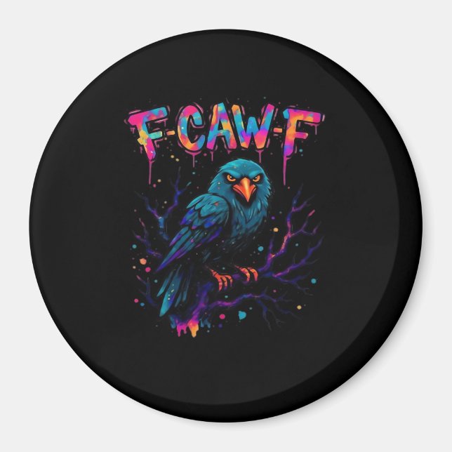 Aimant Oiseau drôle Corbeau Corneille Pun Jeu de mots Cit (Devant)