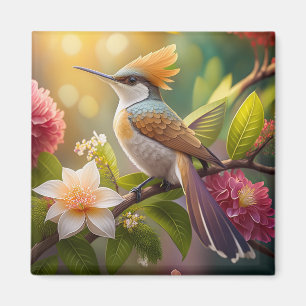 Aimant Oiseau Fantastique à Crête Dorée