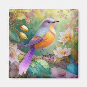 Aimant Oiseau Fantastique à Tête de Lavande et Poitrine O