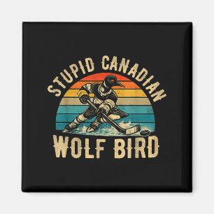 Aimant Oiseau loup canadien stupide vintage crochet chauf