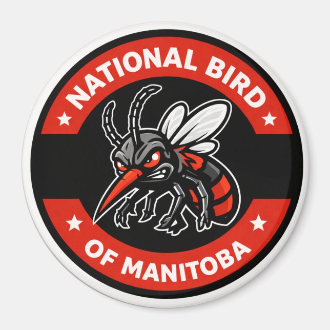 Aimant « Oiseau national du Manitoba, moustique dr (Devant)