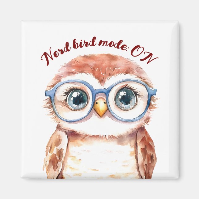 Aimant Oiseau Nerd geek (Devant)