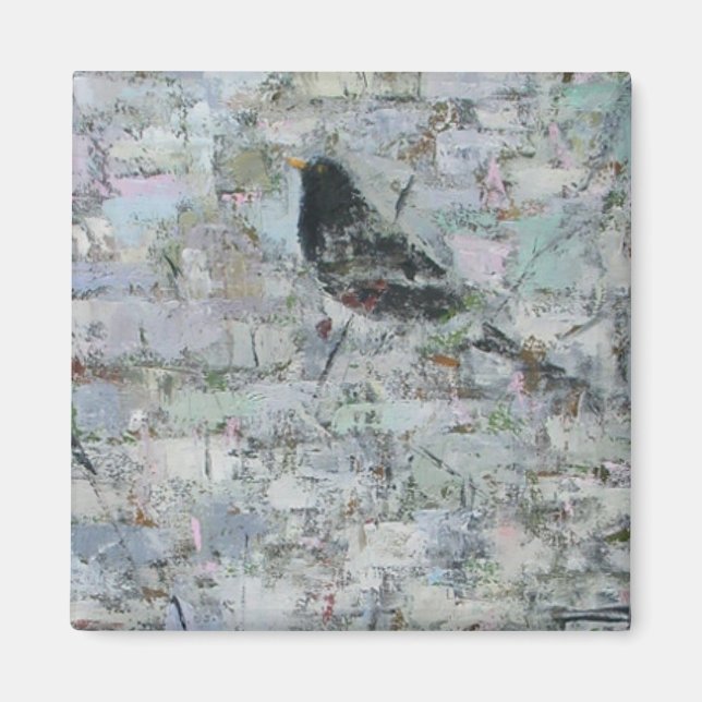 Aimant Oiseau noir dans l'arbre 2012 (Devant)