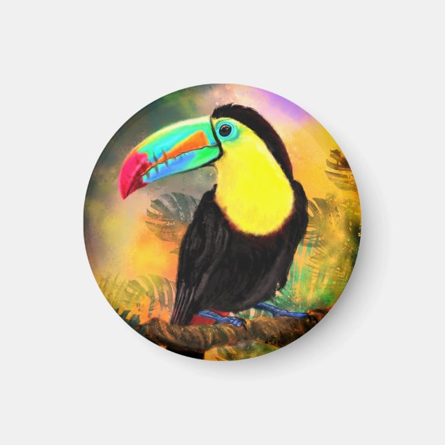 Aimant Oiseau Toco Toucan Exotique (Devant)