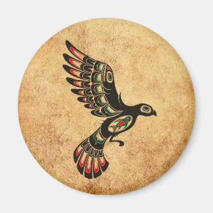 Aimant Oiseau volant âgé et porté d'esprit de Haida