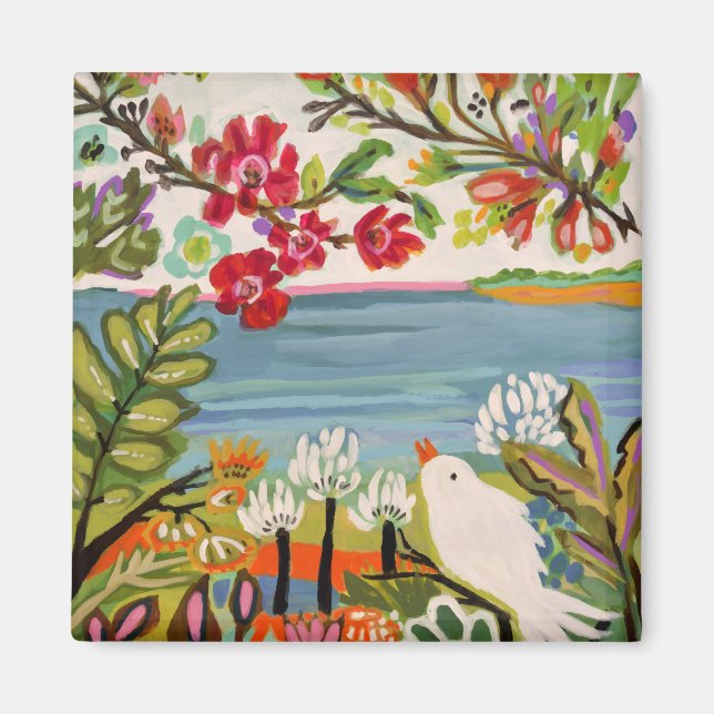 Aimant Oiseaux dans le jardin (Devant)