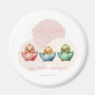 Aimant Oiseaux d'Oeufs de Cute Kawaii Baby shower coloré