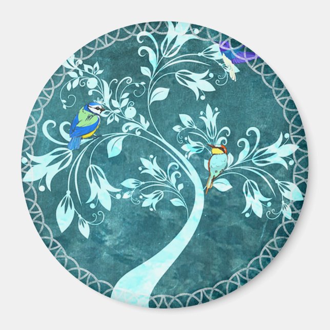 Aimant Oiseaux et fleurs (Devant)