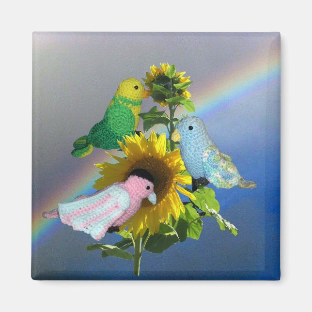 Aimant - Oiseaux jouets sur Tournesol (Devant)