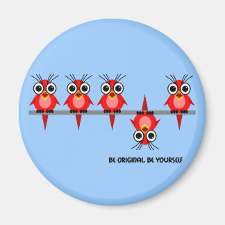 Aimant oiseaux rouges