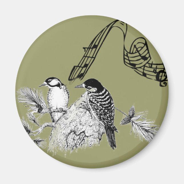 Aimant Oiseaux Vintage (Devant)