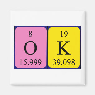 Aimant OK magnétique de mot de table périodique