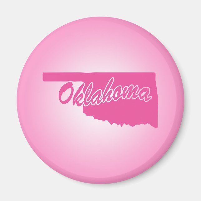 Aimant Oklahoma, État rose (Devant)