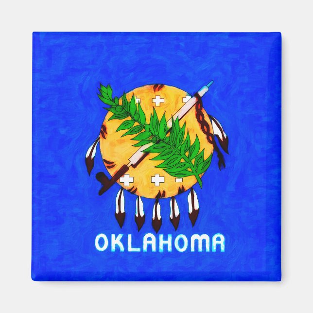 Aimant Oklahoma Peint Produits Drapeaux (Devant)