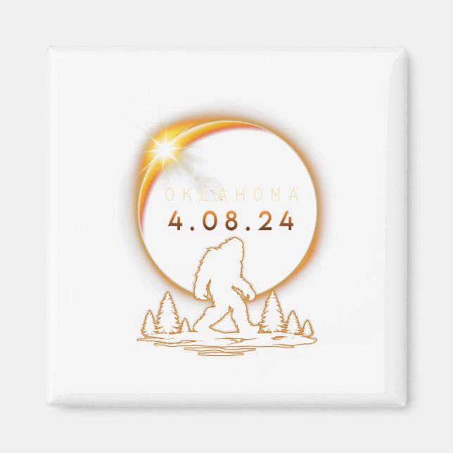 Aimant Oklahoma Total Solaire Eclipse 2024 Bigfoot Solar  (Devant)