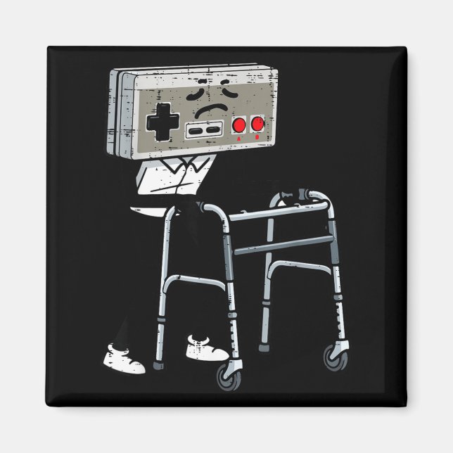 Aimant Old Gaming Controller Walker Funny Gamer Men Women (Devant)