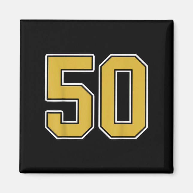 Aimant Old Gold Black White Srts Numéro 50 Jersey Uniform (Devant)
