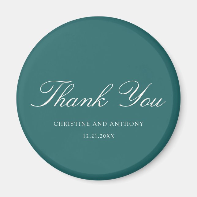 Aimant Old Money Teal Classic Wedding (Devant)