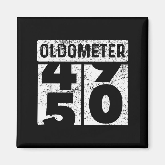 Aimant Oldometer Odometer Funny 50th Birthday Gift 50 Yrs (Devant)