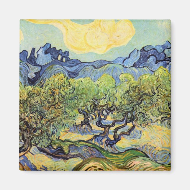 Aimant Olive Trees with Alpilles by Vincent van Gogh (Devant)