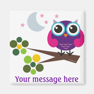 Aimant Oliver le hibou personnalisable