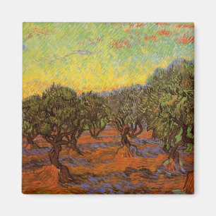Aimant Oliveraie, ciel orange de Vincent van Gogh
