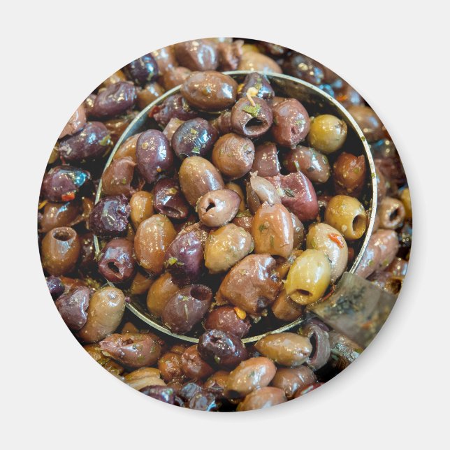 Aimant Oliviers de Leccino noirs laqués et séchés (Devant)