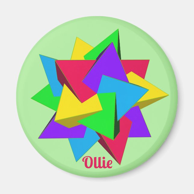 AIMANT OLLIE ~ POLYHÈDRES ~ MULTICOLORE ~  (Devant)