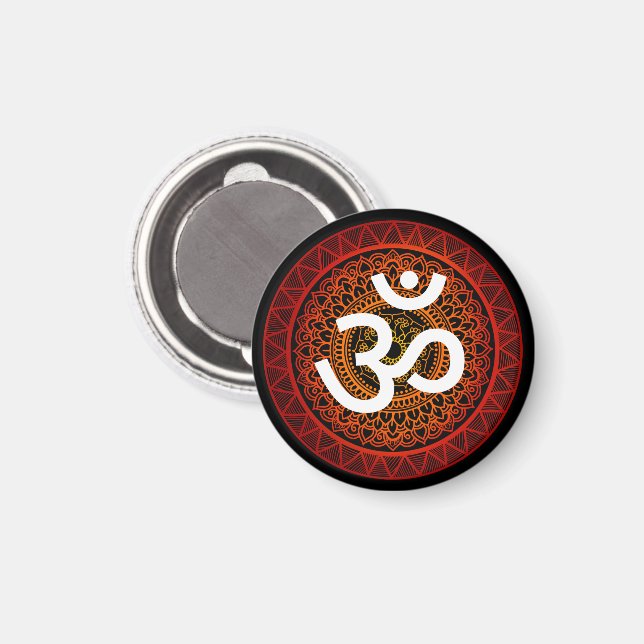 Aimant Om Mandala Red Root Chakra (Recto/Verso)