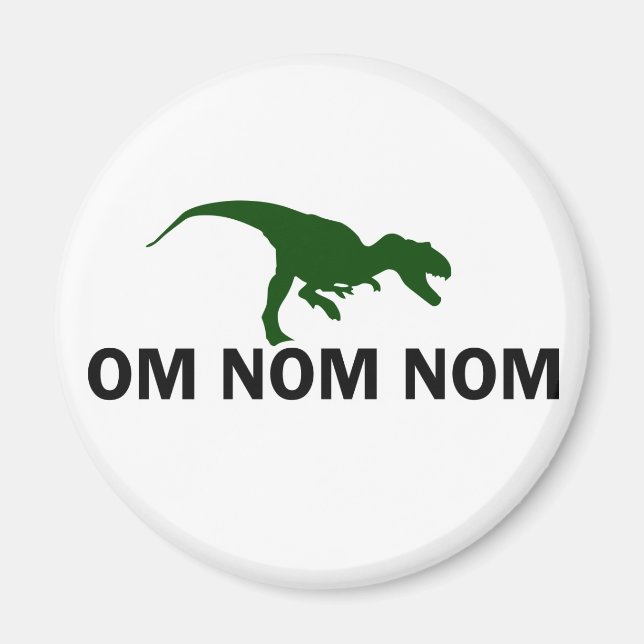 Aimant Om Nom Nom Nom Dinosaur Rawr a faim (Devant)