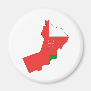 Aimant Oman - Carte Drapeau pleine taille