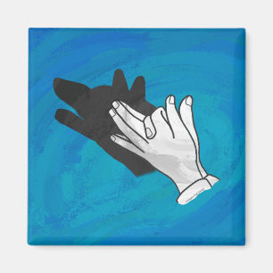 Aimant Ombre de loup sur bleu