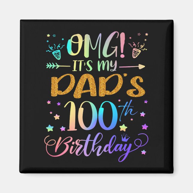 Aimant Omg Son My Dads 100e Anniversaire Doux 100 Ans (Devant)