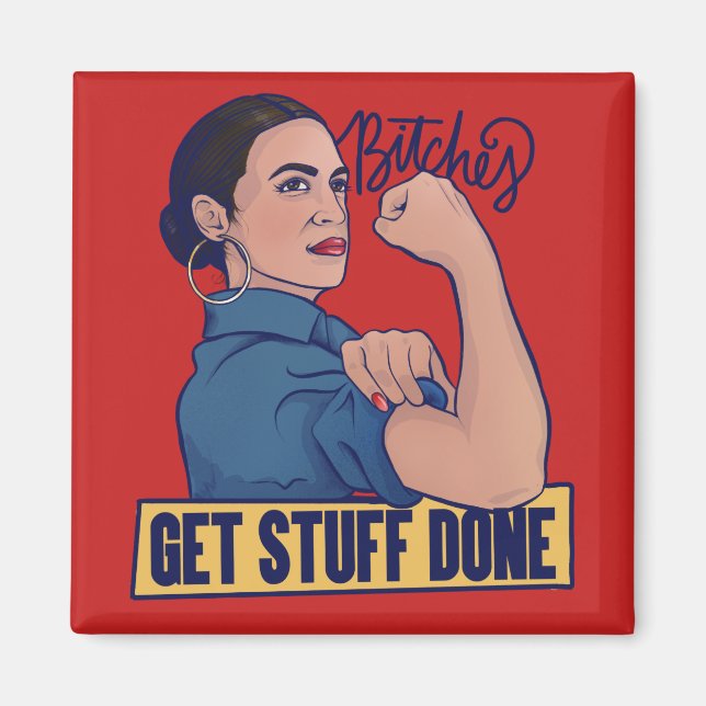 Aimant On fait des trucs AOC Rosie le riveter (Devant)