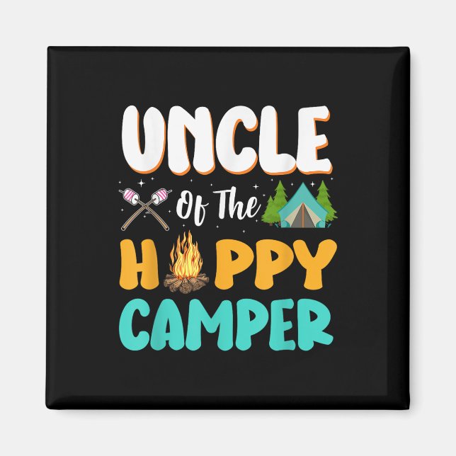 Aimant Oncle de la famille Happy Camper camping anniversa (Devant)