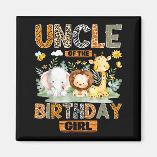Aimant Oncle de la fille d'anniversaire Safari les Animau