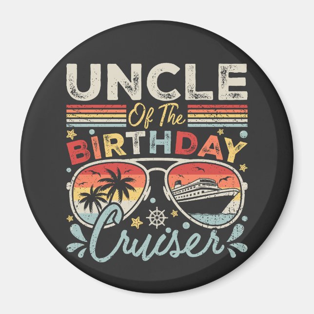 Aimant Oncle de l'Anniversaire Cruiser Vacation Circle (Devant)