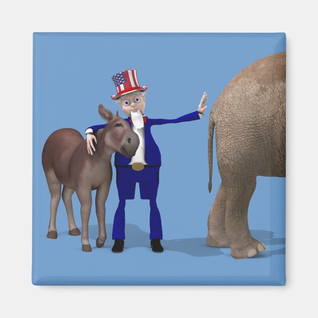 Aimant Oncle Sam aime les animaux (Devant)