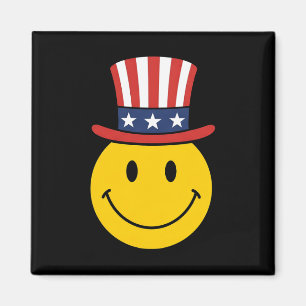 Aimant Oncle Sam visage souriant des années 70 patriotiqu