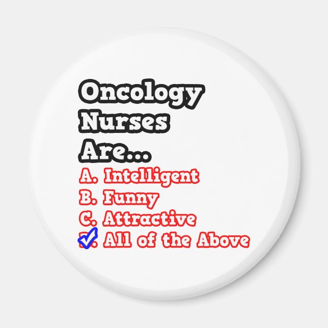 Aimant Oncologie Infirmière Quiz...Plaisanterie (Devant)