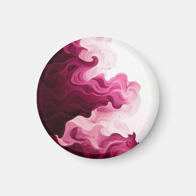 Aimant Ondes de fluide cramoisi rosé (Devant)