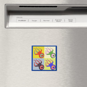 Aimant One Eyed Squids Retro Pop Art