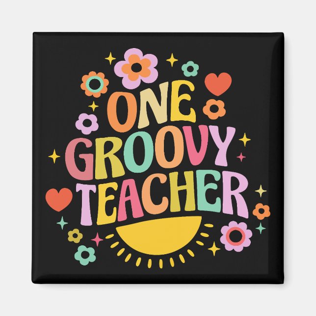 Aimant One groovy teacher (Devant)