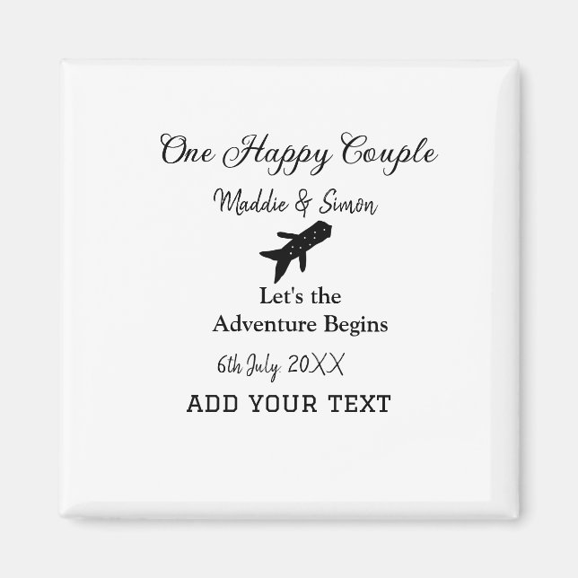 Aimant One happy Couple, l'aventure commence co mariage (Devant)