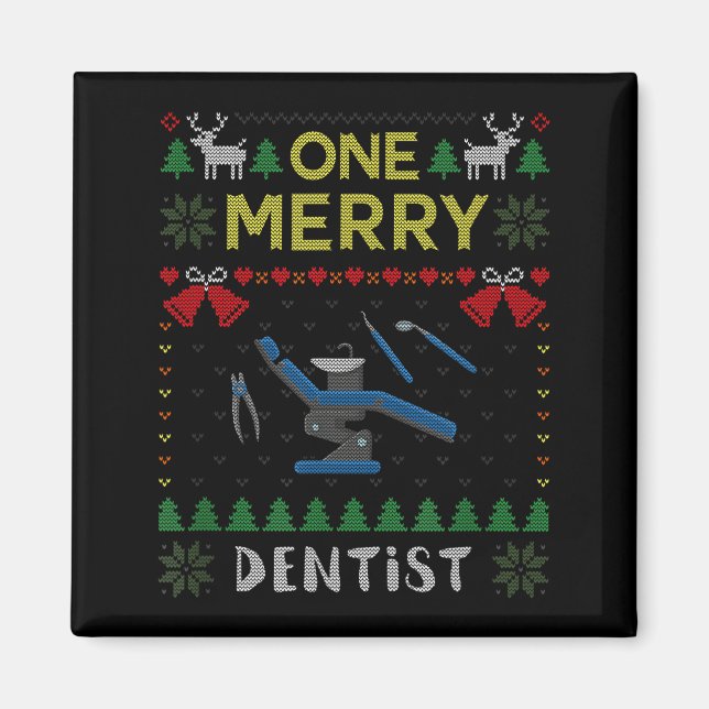 Aimant One Merry Dentist Dental Doctor Ugly Christmas Swe (Devant)